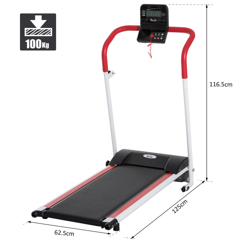 Tapis Roulant Elettrico Pieghevole con Schermo LCD Velocità 10km/h 