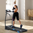 Tapis Roulant Elettrico Pieghevole Schermo LCD Velocità: 1-12Km/h con Tubi d'Acciaio Nero 146x69x125 cm 