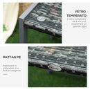 Tavolo da Giardino in Alluminio e Rattan Sintetico Grigio 50x49.5x50 cm 