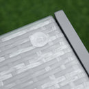 Tavolo da Giardino in Alluminio e Rattan Sintetico Grigio 50x49.5x50 cm 