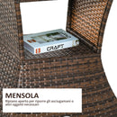 Tavolino da Giardino in Rattan Sintetico con Foro per Ombrellone Marrone 54x54x55 cm 