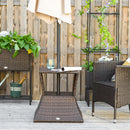 Tavolino da Giardino in Rattan Sintetico con Foro per Ombrellone Marrone 54x54x55 cm 