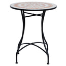 Tavolino da Giardino in Ceramica a Mosaico Arancione e Bianco Ø60x71 cm 