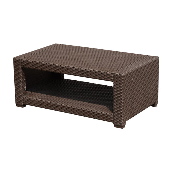 Table basse de jardin en rotin synthétique marron 93x56x38,5 cm prezzo