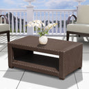 Tavolino da Giardino in Rattan Sintetico Marrone 93x56x38.5 cm 
