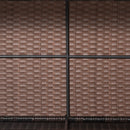 Tavolino da Giardino in Rattan Sintetico con Piano in Vetro Temperato Marrone 85x50x39 cm 