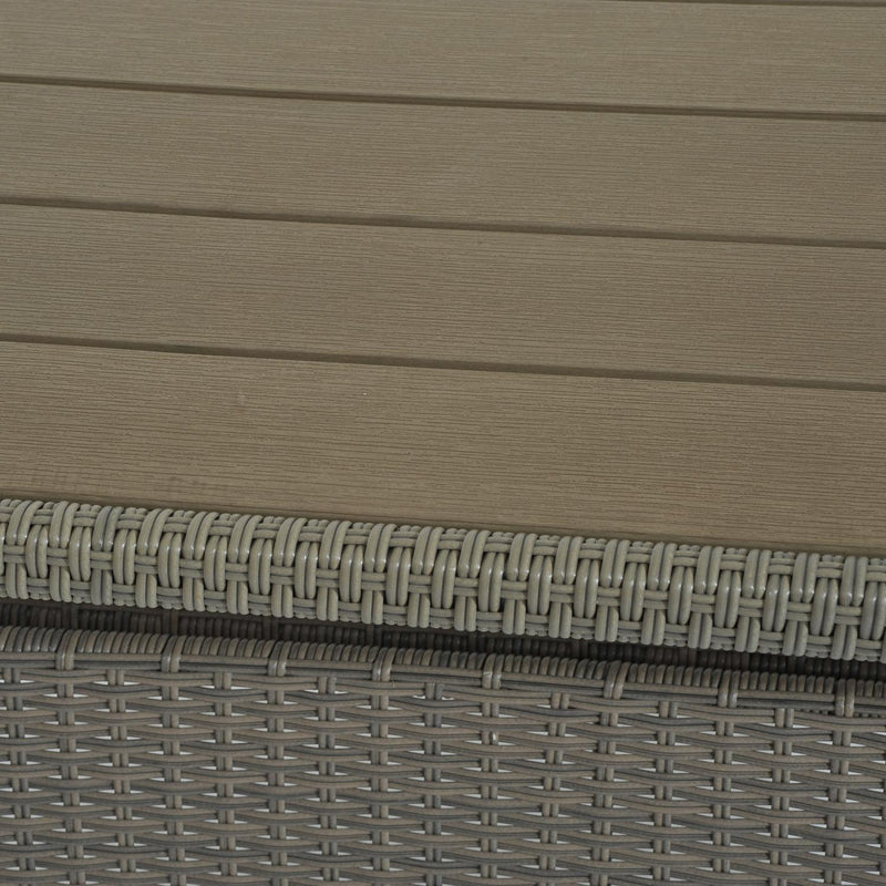 Tavolo da Giardino in Rattan Sintetico Grigio 150x85x74 cm 