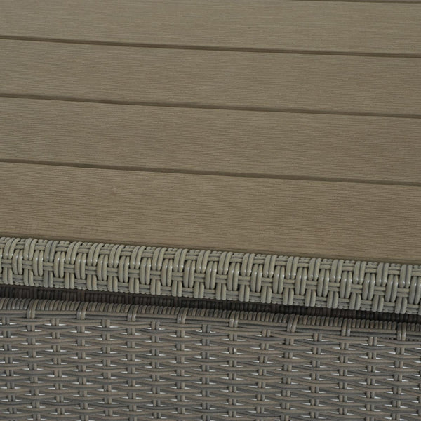 acquista Table de jardin en rotin synthétique gris 150x85x74 cm