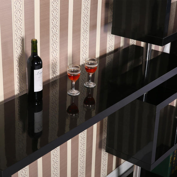 acquista Table de comptoir avec étagère design noire