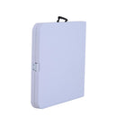 Tavolo da Campeggio Picnic Richiudibile a Valigetta in Polietilene Bianco 122x61x59/74 cm 