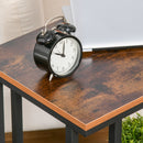 Tavolino Angolare per Divano e Letto con 4 Rotelle in Legno Stile Industrial 51x36x61 cm 