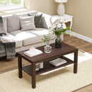 Tavolino Basso in Legno da Soggiorno Noce 90x45x40.5 cm 