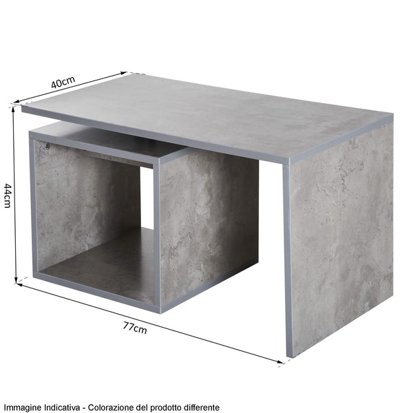sconto Table Basse en Bois MDF Gris 77x40x44 cm