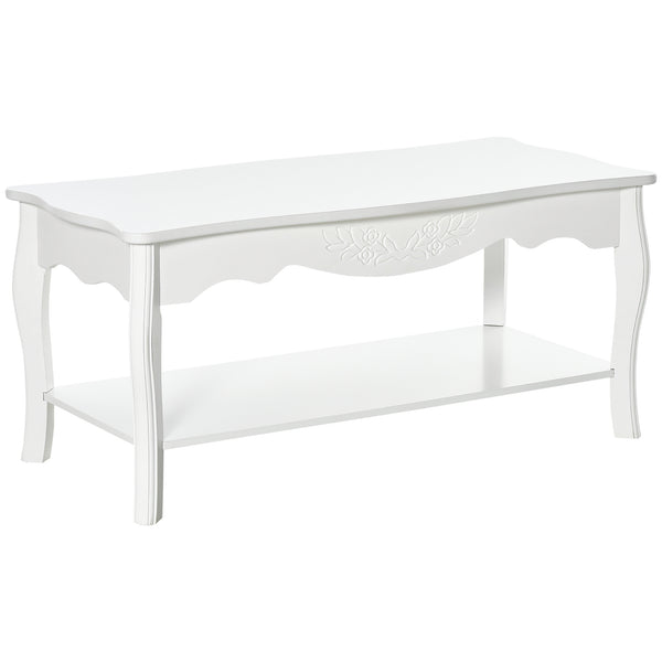 acquista Table basse en bois blanc 94x44x42 cm