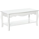 Tavolino da Caffè Basso in Legno Bianco 94x44x42 cm 