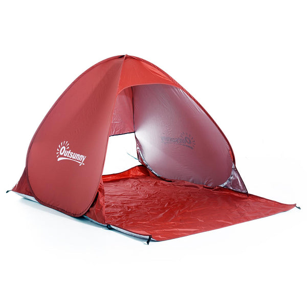 Tente de Plage de Camping Étanche Ouverture Pop-Up 150x200x115 cm Rouge online