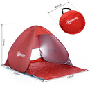 Tenda da Spiaggia Campeggio Impermeabile Apertura Pop-Up 150x200x115 cm Rosso 