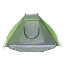 Tenda da Spiaggia con Corde e Paletti e Finestra in Poliestere Verde 