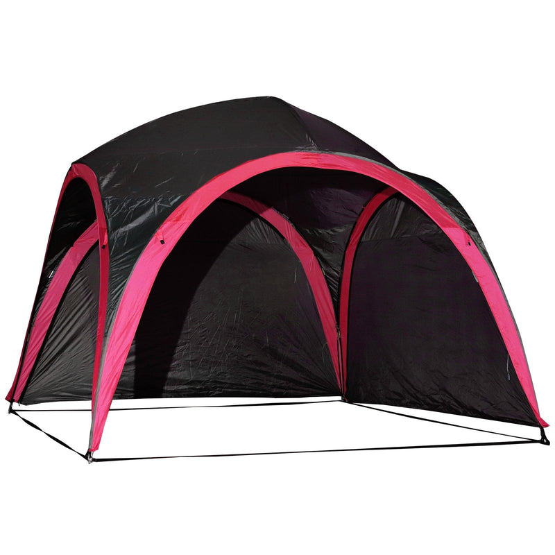 Tenda da Spiaggia Campeggio Protezione Raggi UV Nera e Rossa 3.3x3.3x2.55 cm 