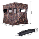 Tenda Stealth Camo per Caccia e Fotografia 2 Persone 4 Finestre Ottima Visibilità Tessuto Oxford 145x145x165 cm 