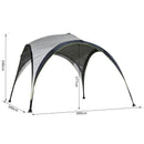 Tenda da Campeggio 3x3m Gazebo da Giardino con Corde e Picchetti in Poliestere Bianco e Blue 