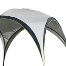 Tenda da Campeggio 3x3m Gazebo da Giardino con Corde e Picchetti in Poliestere Bianco e Blue 
