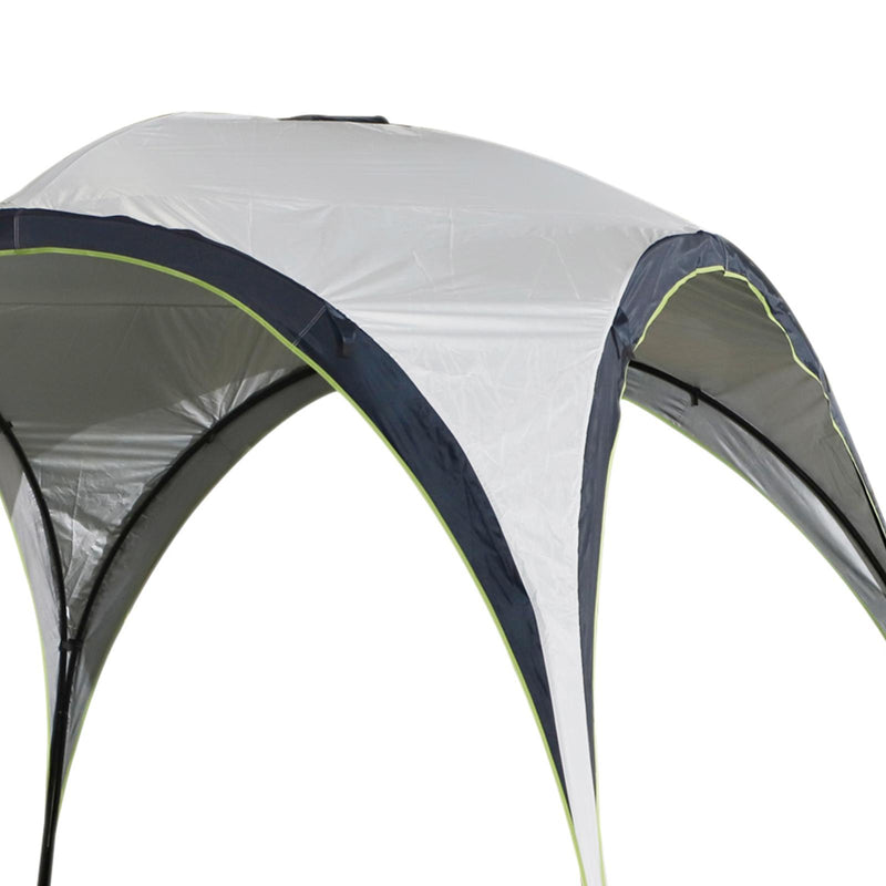 Tenda da Campeggio 3x3m Gazebo da Giardino con Corde e Picchetti in Poliestere Bianco e Blue 