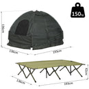 Tenda da Campeggio a 2 Posti con Materasso Gonfiabile e Borsa in Polietilene Verde Scuro 193x136x136 cm 