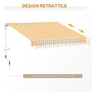 Tenda da Sole Avvolgibile a Parete 3x2.5m Arancione e Bianco 