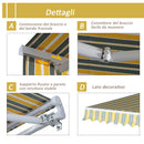 Tenda da Sole Avvolgibile a Braccio a Parete 3,5x2,5m Grigio e Giallo