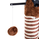 Colonna Tiragraffi per Gatti con 3 Palline in Legno e Sisal Naturale Marrone 34x34x42 cm 