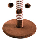 Colonna Tiragraffi per Gatti con 3 Palline in Legno e Sisal Naturale Marrone 34x34x42 cm 