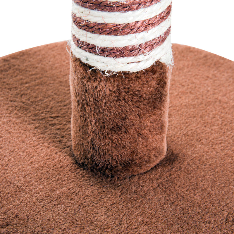 Colonna Tiragraffi per Gatti con 3 Palline in Legno e Sisal Naturale Marrone 34x34x42 cm 