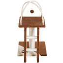 Albero Tiragraffi per Gatti con Scala e Palline in Legno Sisal Marrone e bianco 40x40x70 cm 