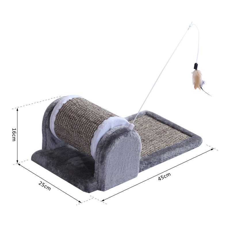 Tiragraffi per Gatto in Sisal Grigio 45x25x16 cm 