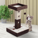 Struttura Tiragraffi per Gatti con Palline e Topolini Crema e Marrone 35x35x60.5 cm 