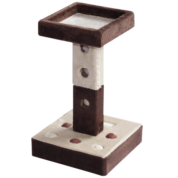 Structure griffoir pour chats avec balles et souris crème et marron 35x35x60,5 cm sconto