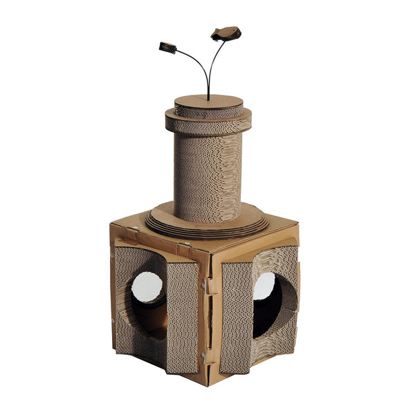 sconto Structure de griffoir en carton Set 3 pièces multifonctions avec herbe à chat