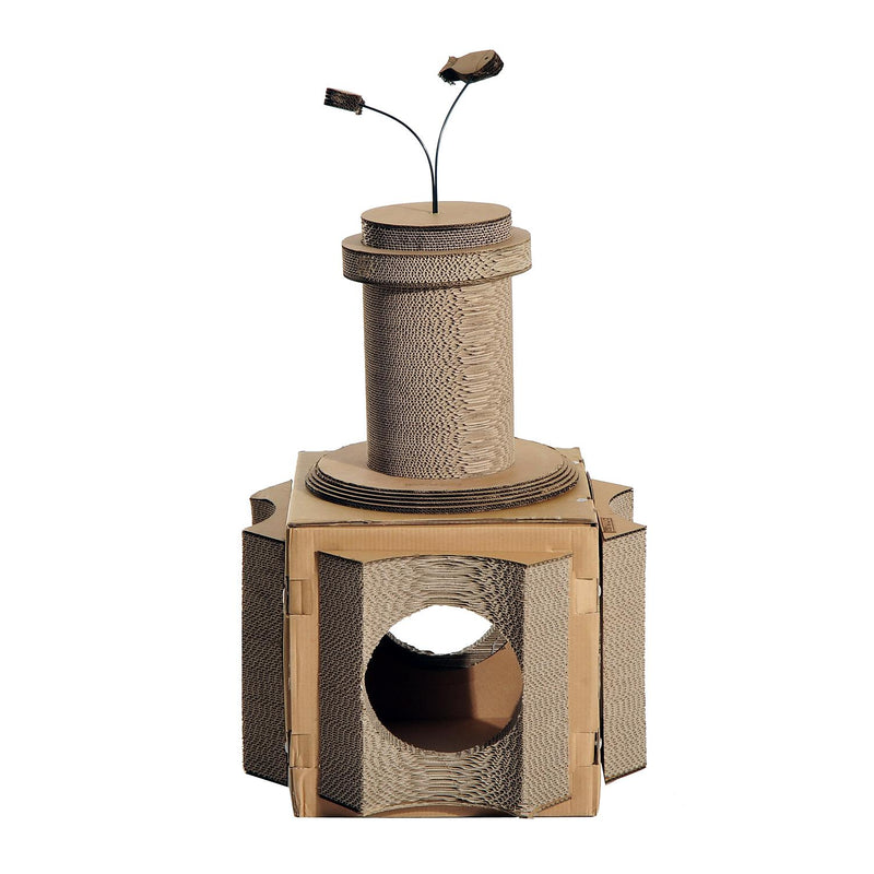 Struttura Tiragraffi in Cartone Set 3 Pezzi Multifunzionale con Erba Gatta 