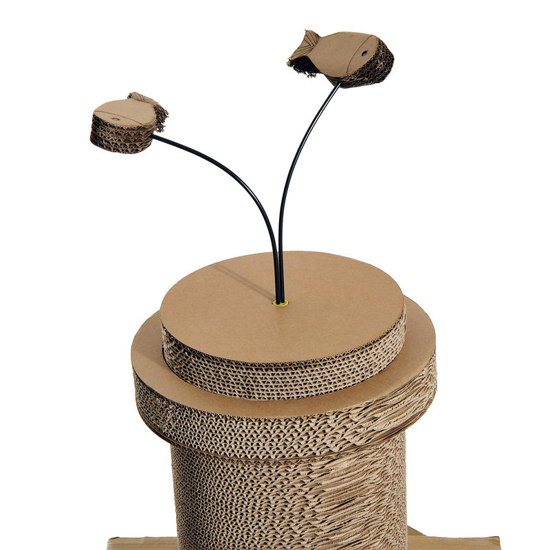 Struttura Tiragraffi in Cartone Set 3 Pezzi Multifunzionale con Erba Gatta 