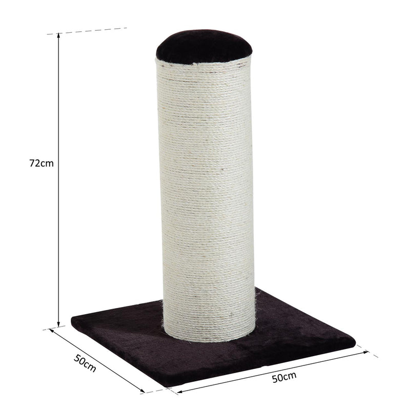 Palo Colonna Tiragraffi per Gatti in Legno e Sisal naturale Marrone crema 50x50x72 cm 