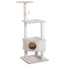 Albero Tiragraffi per Gatti 3 Livelli Crema 49x48x130 cm 