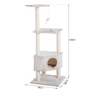 Albero Tiragraffi per Gatti 3 Livelli Crema 49x48x130 cm 