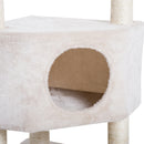 Albero Tiragraffi per Gatti 3 Livelli Crema 49x48x130 cm 