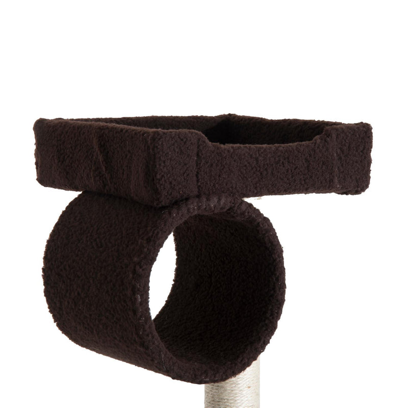 Albero Tiragraffi con Rivestimento in Pelle Marrone scuro 58x40x140 cm 