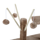 Albero Tiragraffi il Legno con Rivestimento Morbido Marrone chiaro 60x35x135 cm 