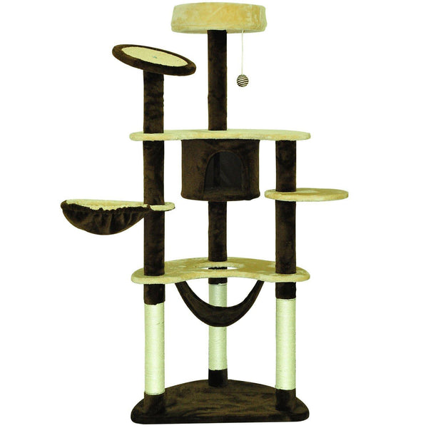 online Arbre à chat pour chats Crème et Café 65x50x153 cm