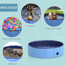 Piscina Pieghevole per Cani in PVC Blu Ø80x20 cm 
