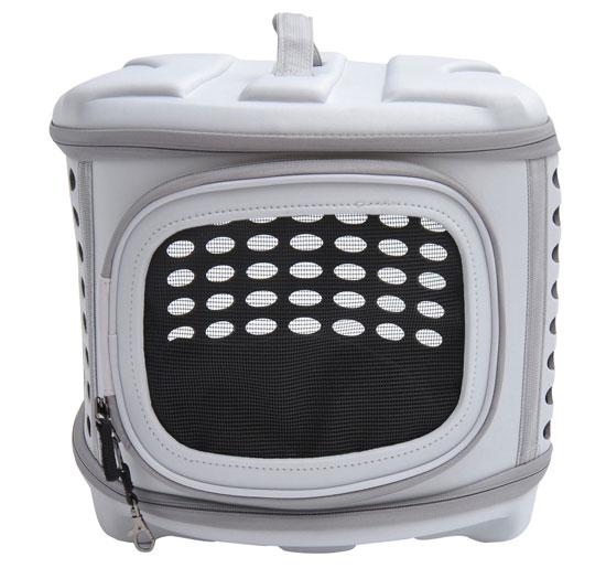 Trasportino per cani pieghevole in EVA grigio chiaro 46x37x31 cm 