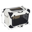 Trasportino per Cani e Gatti Pieghevole Crema nero 70x52x52 cm 
